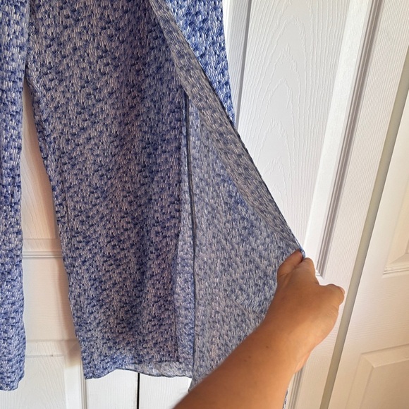 NIC+ZOE Blue and White Patterned Wide Leg Pants - Picture 4 of 7